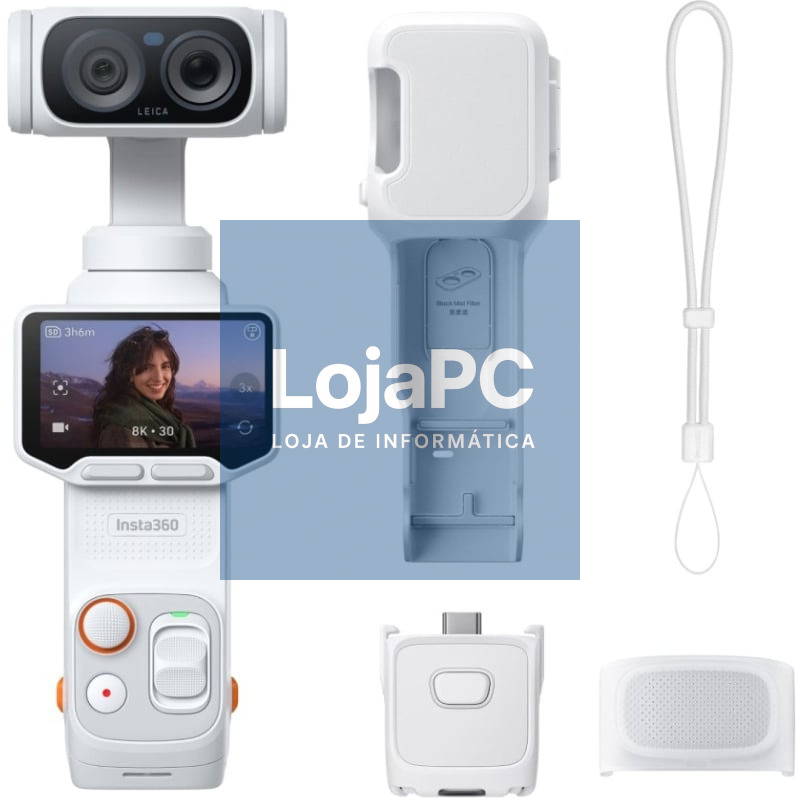 Câmara Digital Desportiva Insta360 Luna Ultra Pack Standard/ 8K/ Ángulo de visão 360º/ Branca