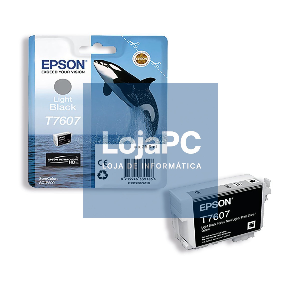 Tinteiro EPSON T7607 Cizento - SUreColor SC-P600
