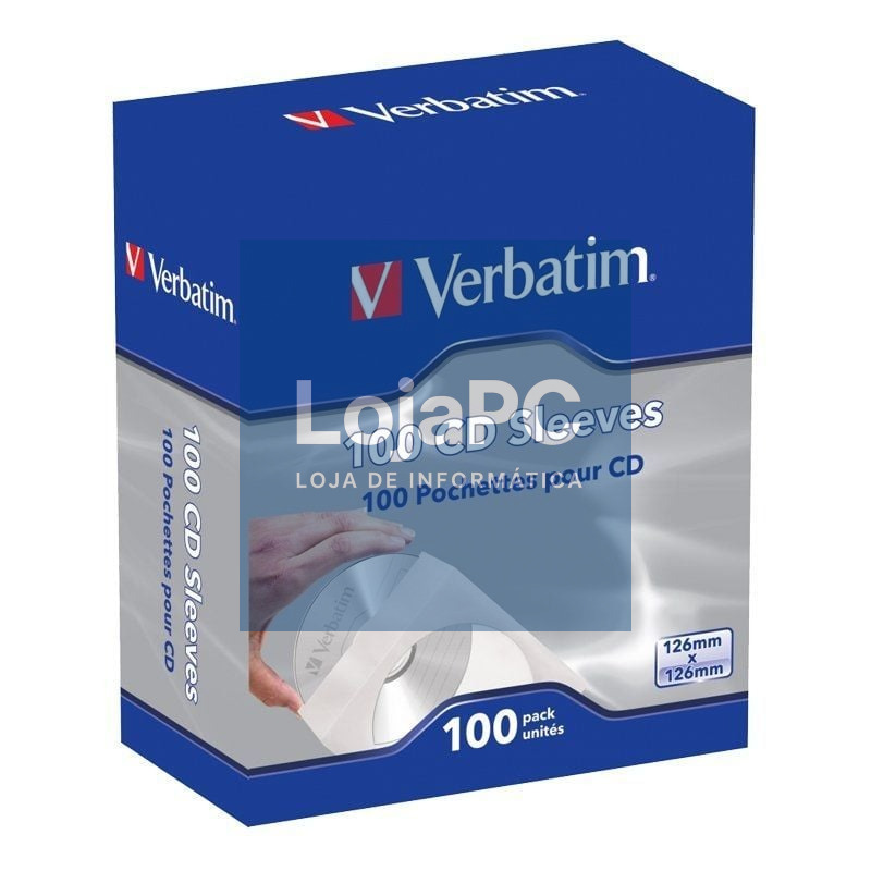 Capas CD-R Verbatim Sleeves/ Caixa-100uds