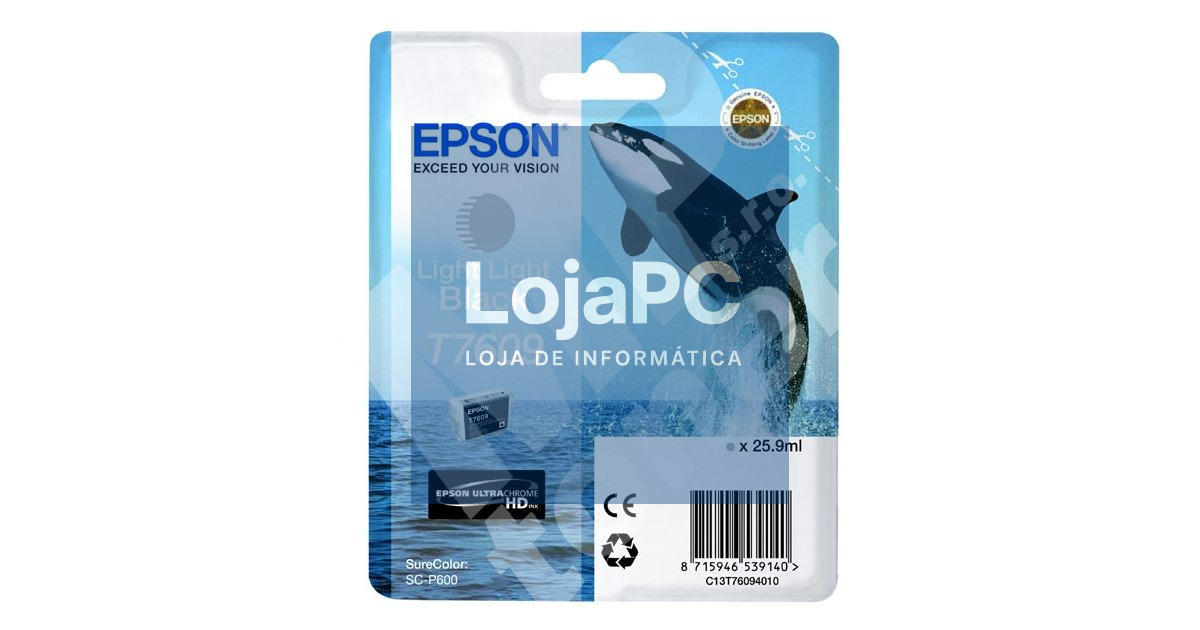 Tinteiro EPSON T7609 Cizento Claro - SUreColor SC-P600