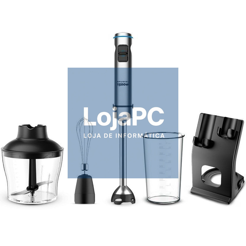 Batidora de mano Grunkel BM-1500SET/ 1500W/ Capacidade 0.8L/ inclui Vaso, Picadora, Varilla y Suporte
