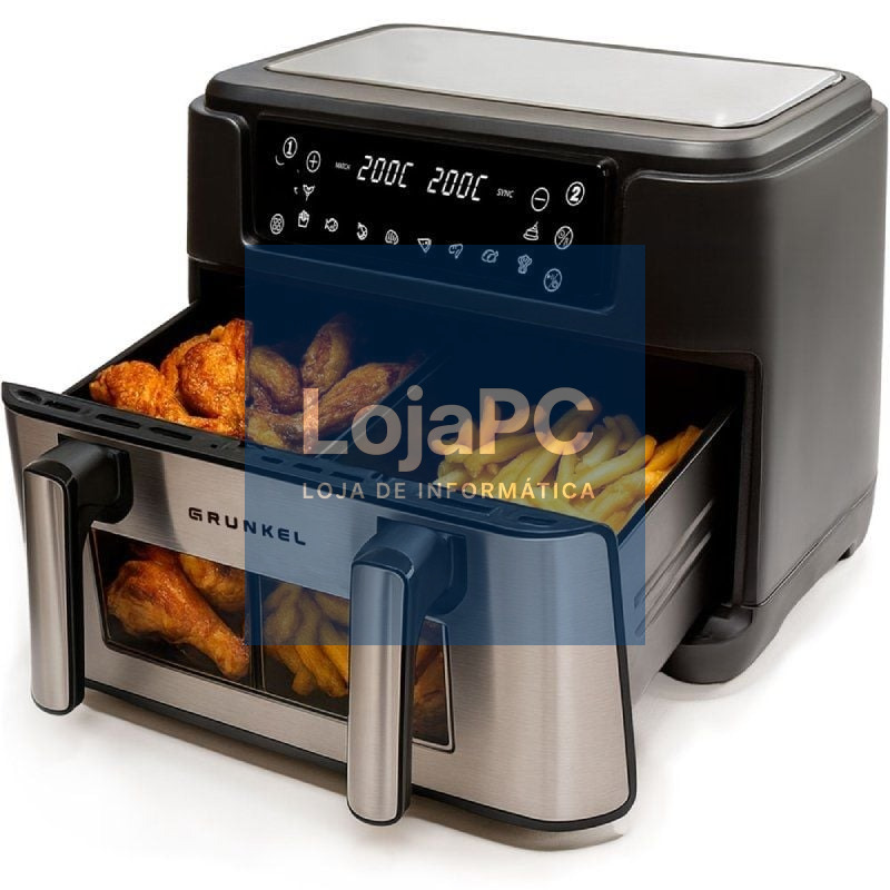 Freidora por Ar Airfryer / sem Aceite Grunkel Dualflexifryer/ Duplo Resistencia 2800W/ Capacidade 10L
