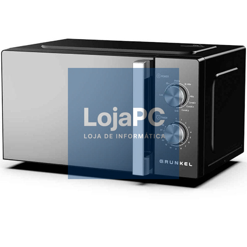 Microondas Grunkel MWG-20ESPEJO/ 800W/ Capacidade 20L/ Función Grill/ Preto