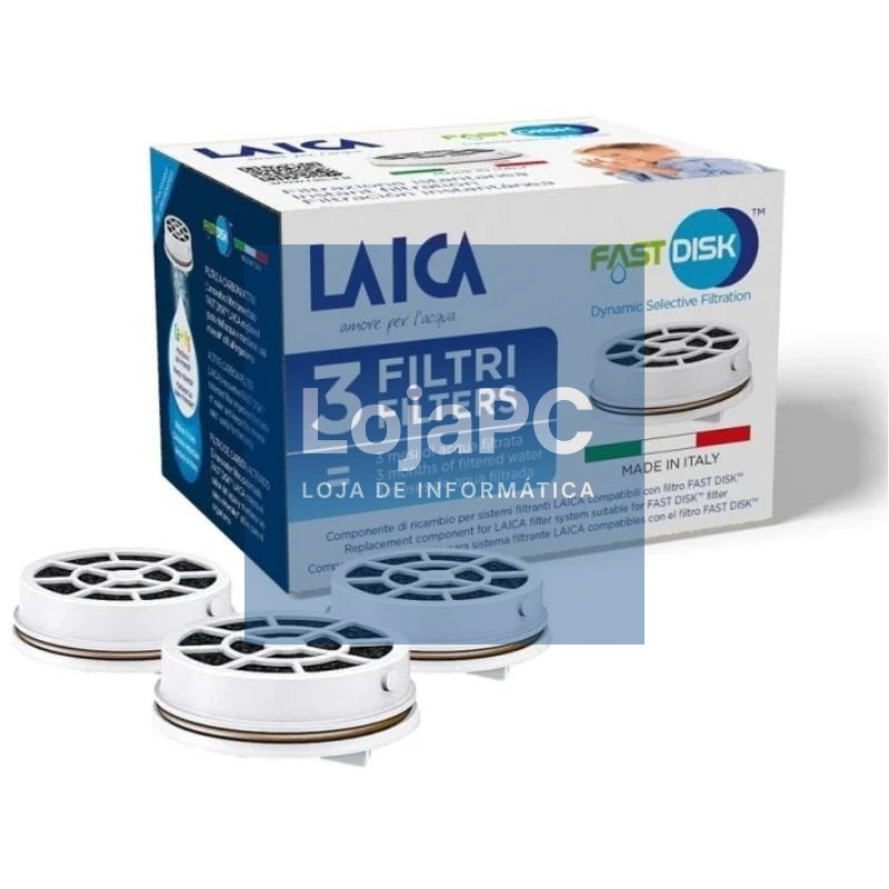 Filtro de Carbón FAST DISK Laica FD03A/ Pack de 3 unidades/ Compatibilidad Flown go