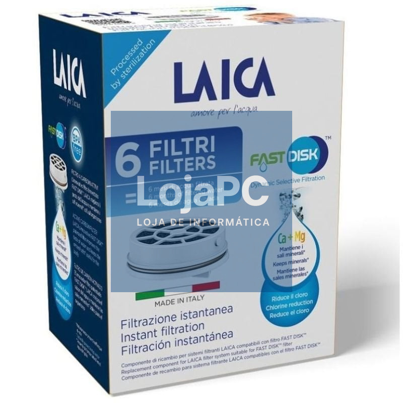 Filtro de Carbón FAST DISK Laica FD06A/ Pack de 6 unidades/ Compatibilidad Flown go