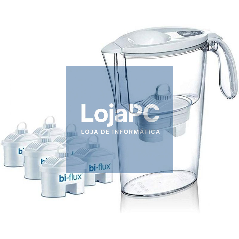 Pack Jarra Filtrante Laica Stream/ 2.3L/ Branca/ Jarra + 6 Filtros BI-FLUX