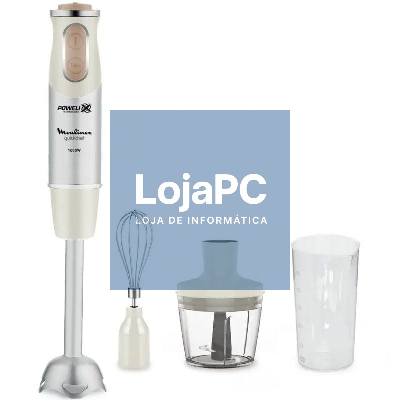 Batidora de mano Moulinex Quickchef/ 1000W/ 10 Velocidades/ Capacidade 800ml/ inclui Varillas, Picadora y Vaso Medidor