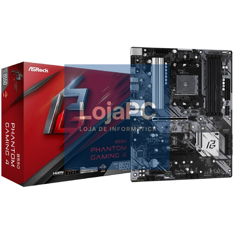 Placa-mãe Asrock B550 Phantom Gaming 4/ DDR4/ PCIe 4.0/ Socket AM4