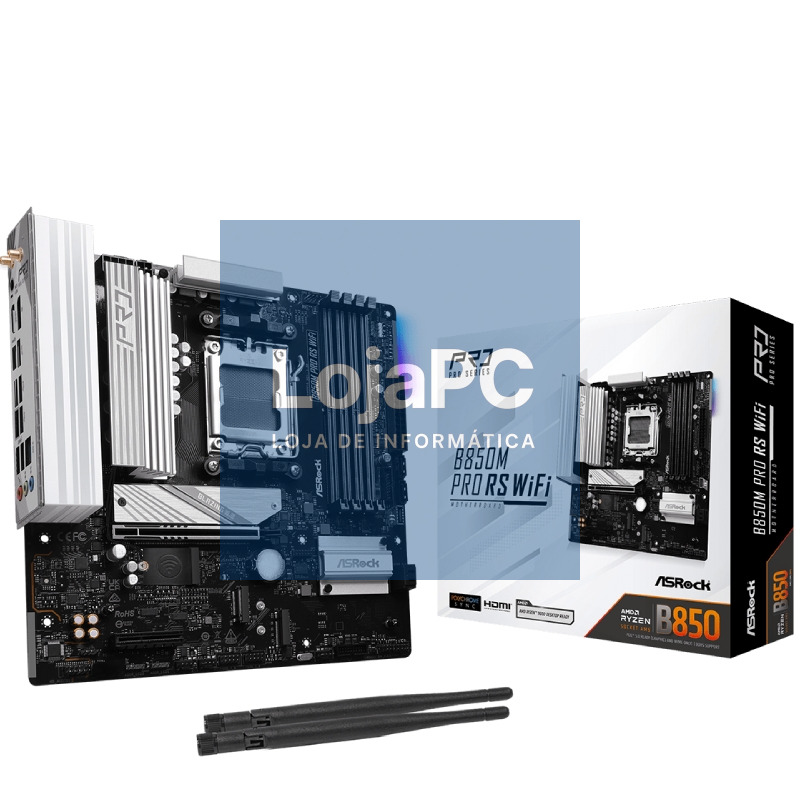 Placa-mãe Asrock B850M Pro RS WiFi/ DDR5/ PCIe 5.0/ Socket AM5/ Micro ATX