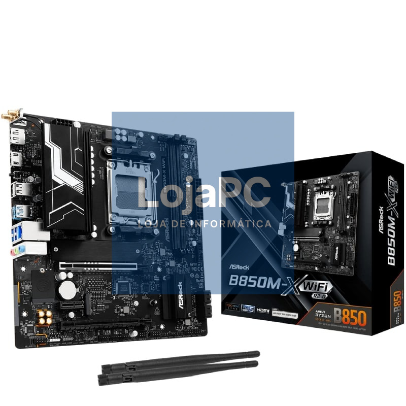 Placa-mãe Asrock B850M-X WiFi R2.0/ DDR5/ PCIe 5.0/ Socket AM5/ Micro ATX