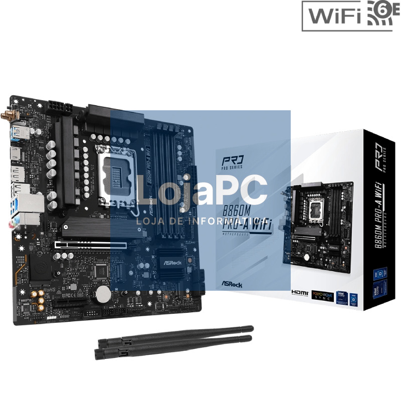 Placa-mãe Asrock B860M PRO-A WIFI Socket 1851/ DDR5/ PCIe 5.0/ Micro ATX