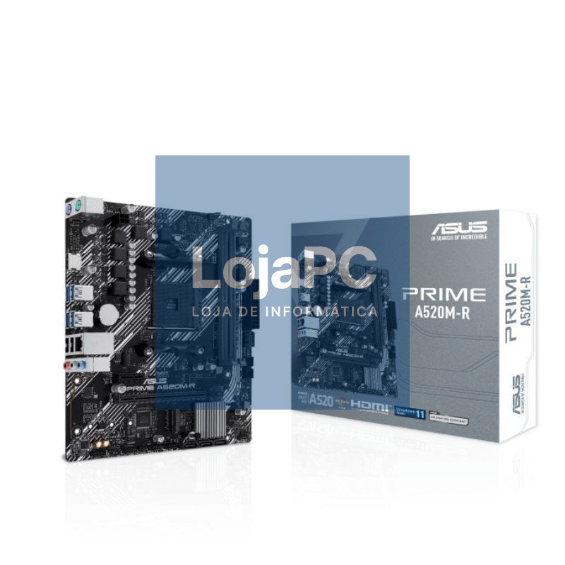 Placa-mãe Asus Prime A520M-R Socket AM4/ DDR4/ PCIe 3.0/ Micro ATX