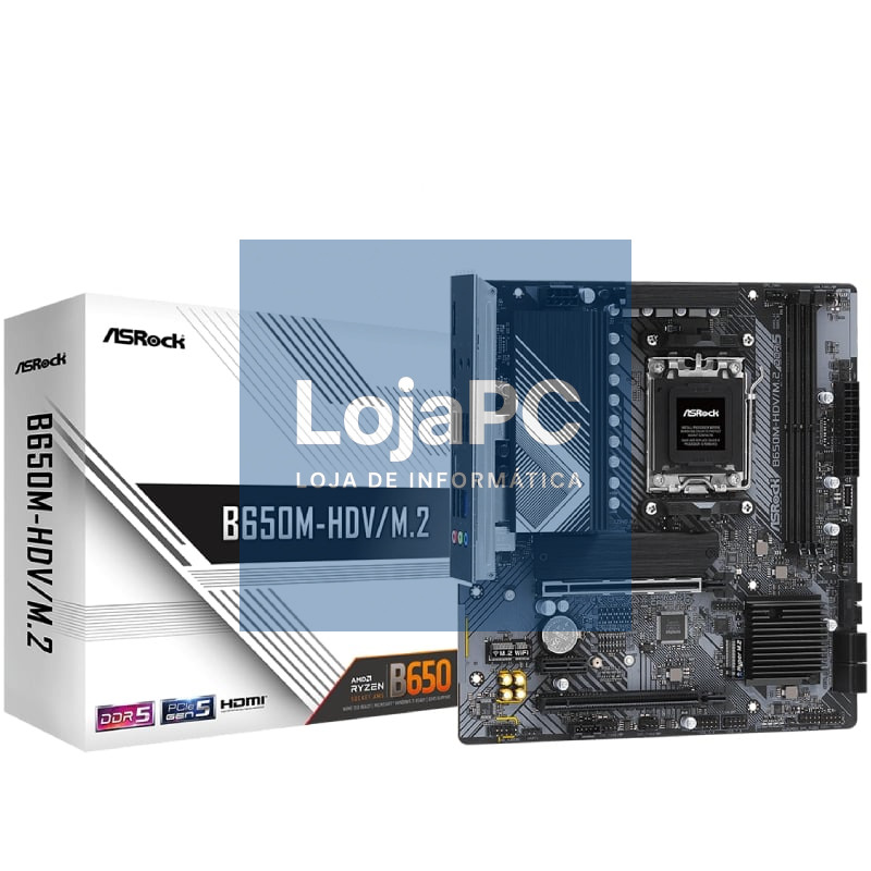 Placa-mãe Asrock B650M-HDV/M.2/ DDR5/ PCIe 5.0/ Socket AM5/ Micro ATX