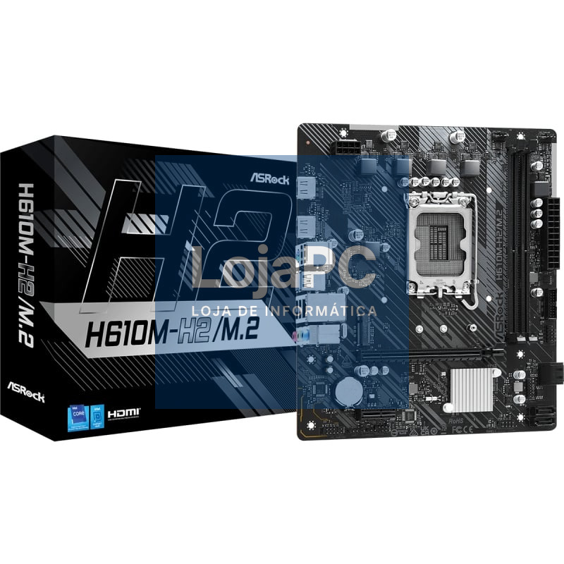 Placa-mãe Asrock H610M-H2/M.2 Socket 1700/ DDR4/ PCIe 4.0/ Micro ATX