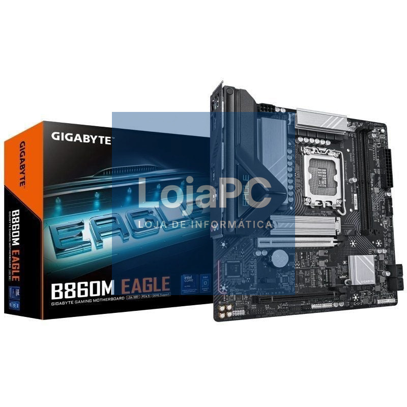 Placa-mãe Gigabyte B860M EAGLE Socket 1851/ DDR5/ PCIe 5.0/ Micro ATX