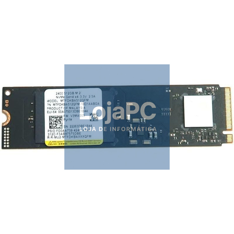 Disco SSD Micron 2400 512GB/ M.2 2280 PCIe Gen4/ Full Capacity