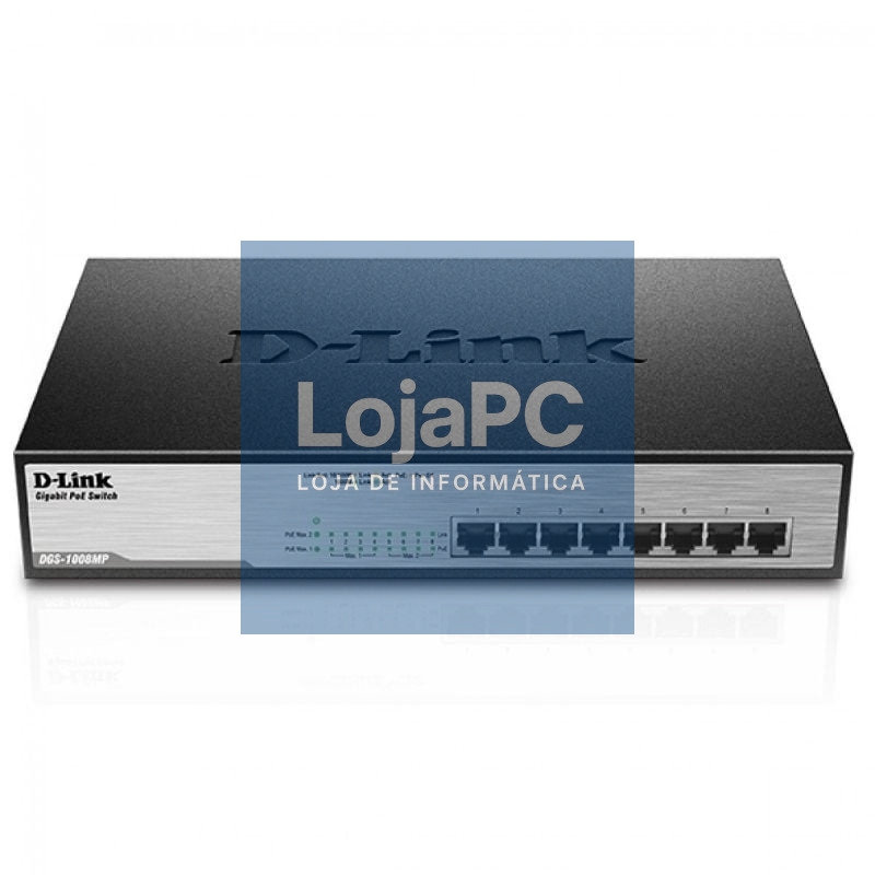 Switch D-Link DGS-1008MP 8 Portas/ RJ-45 10/100/1000 POE