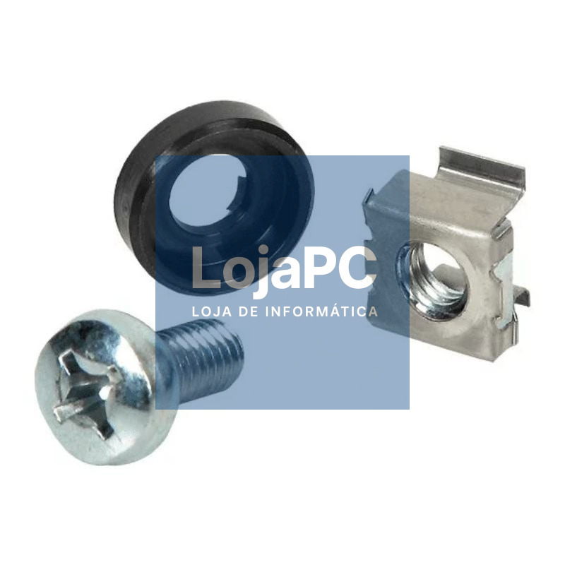 Kit de parafusos para rack Phasak PP 9100/ 10 unidades/ inclui Parafusos + Tuercas + Arandelas
