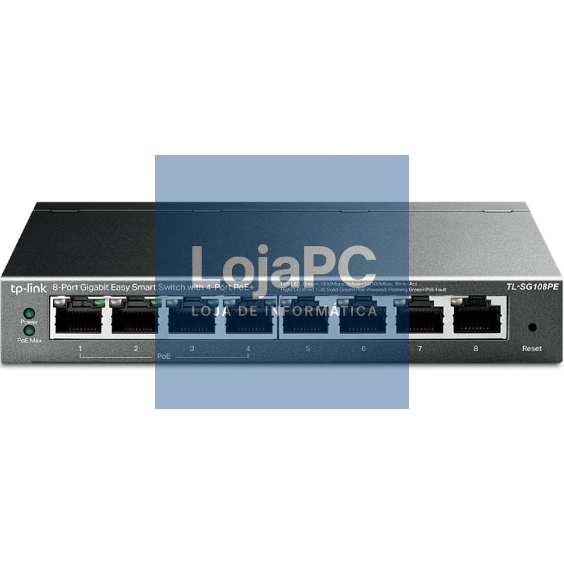 Switch TP-Link TL-SG108PE 8 Portas/ RJ-45 10/100/1000/ PoE