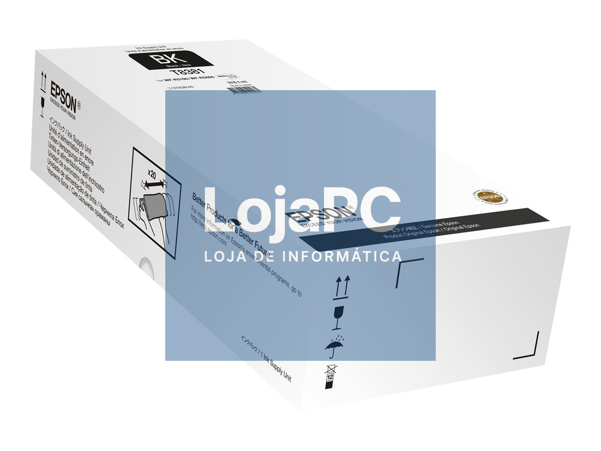Tinteiro EPSON Unidade de abastecimento de tinta T838 Preto XL - WorkForce Pro WF-5190/5690