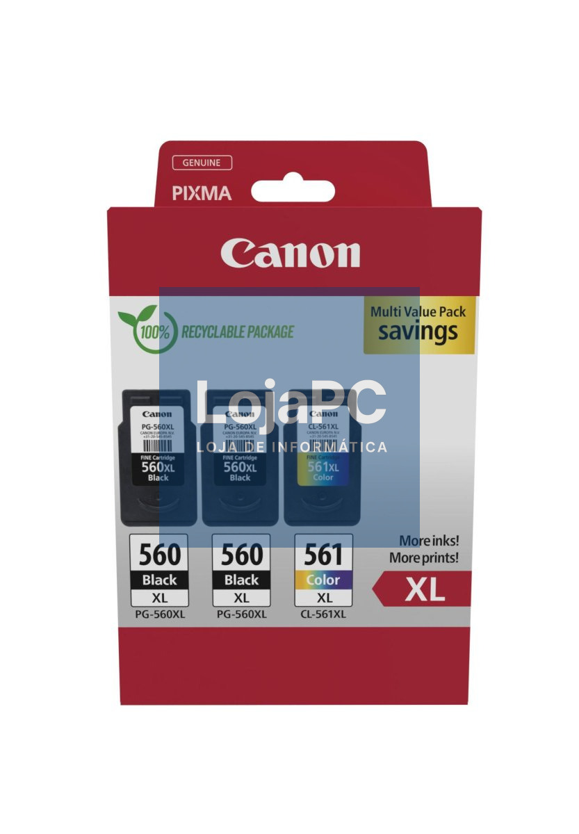 Canon PG-560XLx2/CL-561XL MULTI - Ink Value Pack (XL Black x2 & XLColour Cartridges)