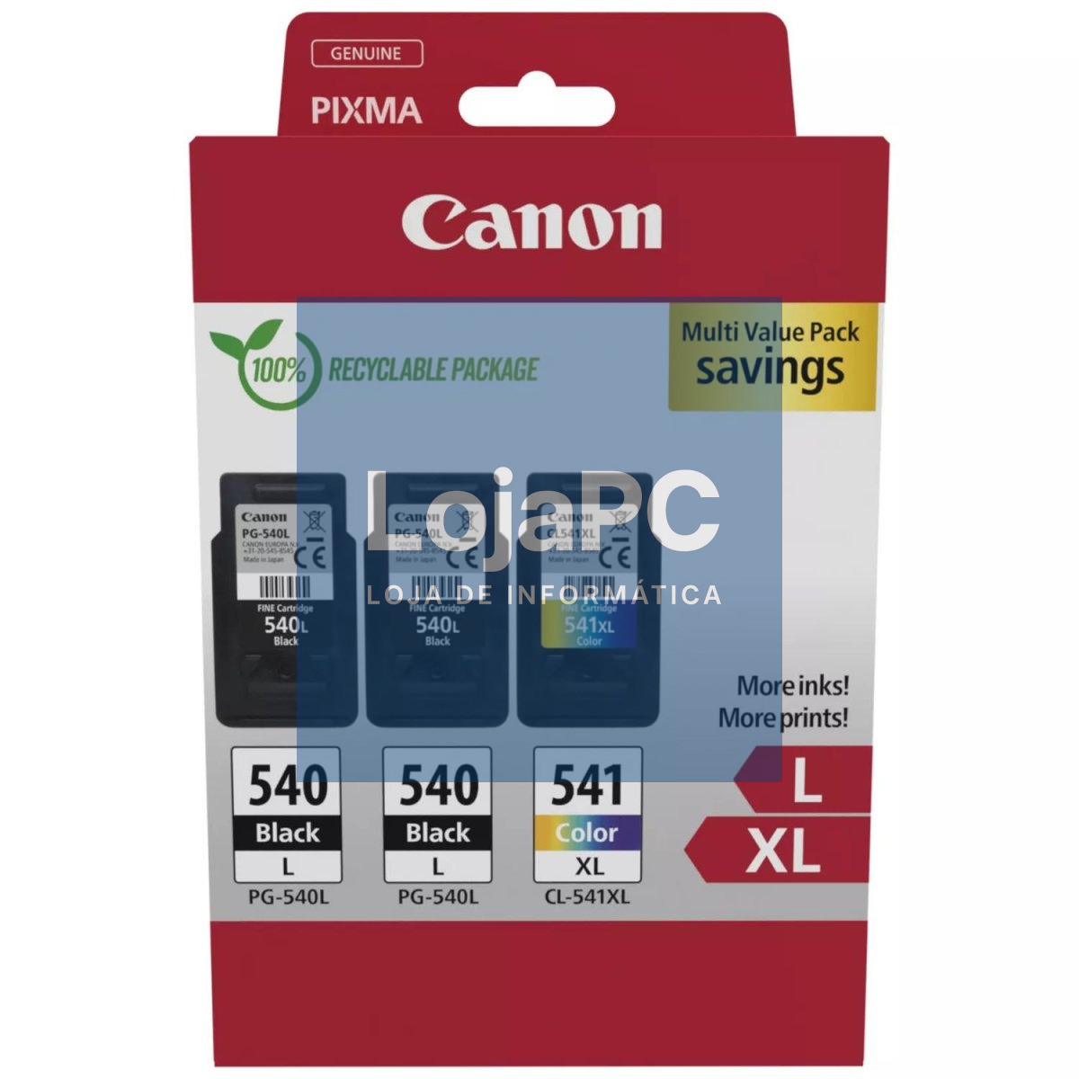 Canon PG-540Lx2/CL-541XL MULTI - Ink Value Pack (L Black x2 & XLColour Cartridges)