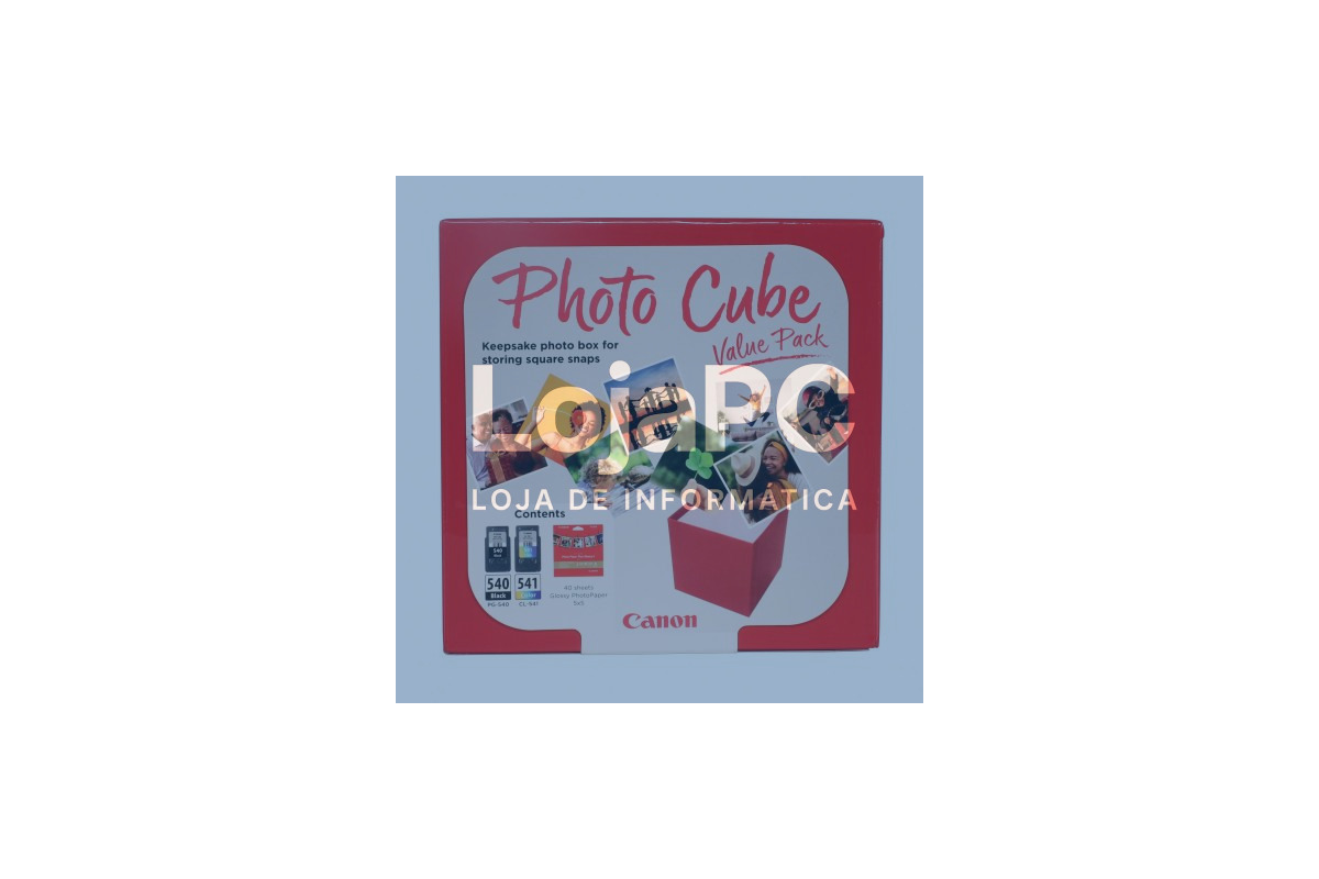 Canon PG-540/CL-541 Photo Cube Value Pack - 5x5 Phot Paper(PP-201 40sheets) + Black & Colour Cartridges