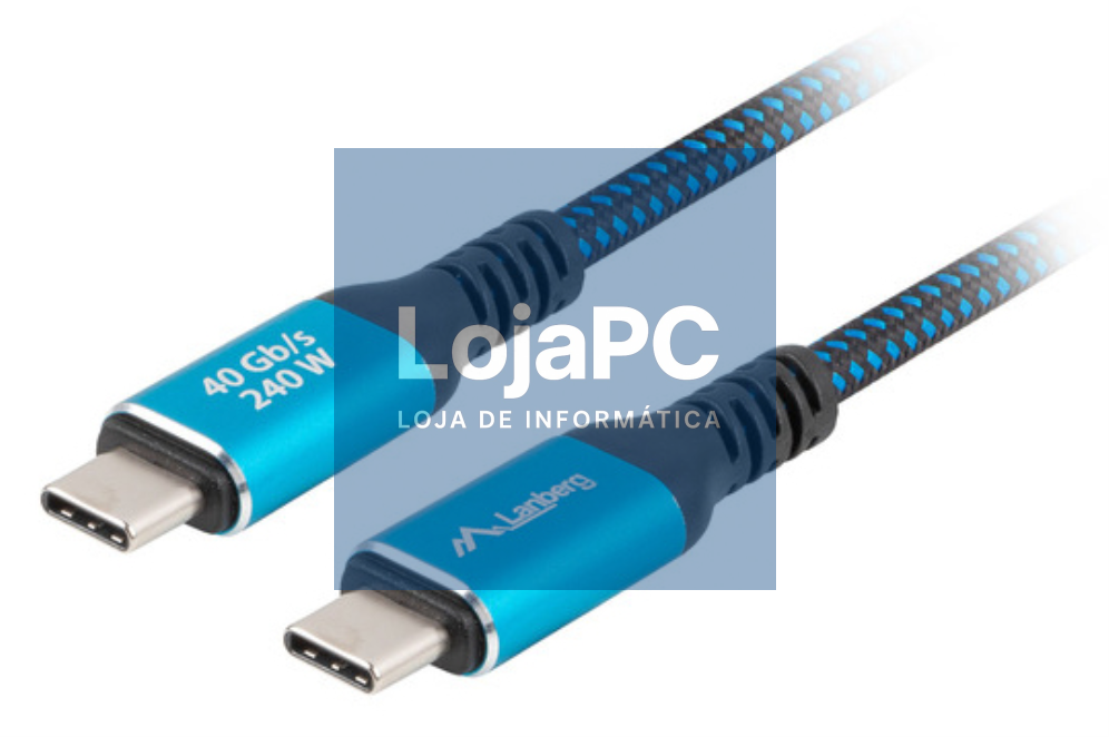 Lanberg CA-CMCM-45CU-0010-BK cabo USB USB 3.2 Gen 2 (3.1 Gen 2) 1 m USB C Preto, Azul