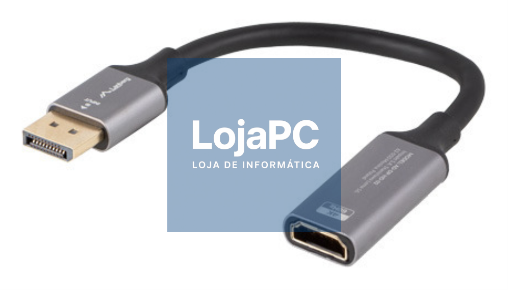 Lanberg AD-DP-HD-02 adaptador de cabo de vídeo 0,2 m DisplayPort HDMI Prateado