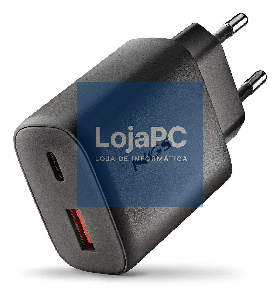 NGS Carregador de 45 W com portas USB-C e USB-A para smartphones, tablets e portáteis
