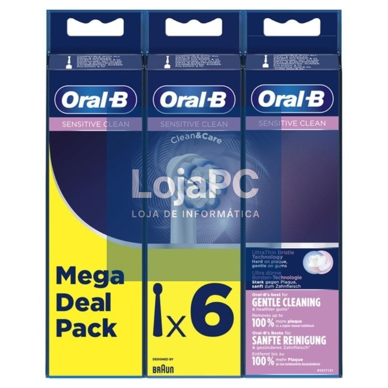Cabezal de Recambio Braun para escova Braun Oral-B Sensitive Clean/ Pack 6 uds