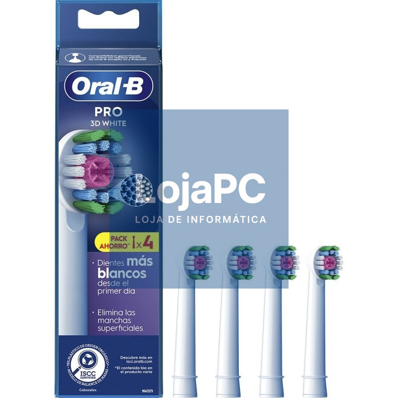 Cabezal de Recambio Braun para escova Braun Oral-B 3D White/ Pack 4 uds