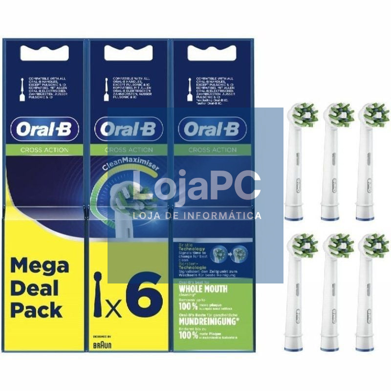 Cabezal de Recambio para escova Oral-B Pro Cross Action/ Pack 6 uds