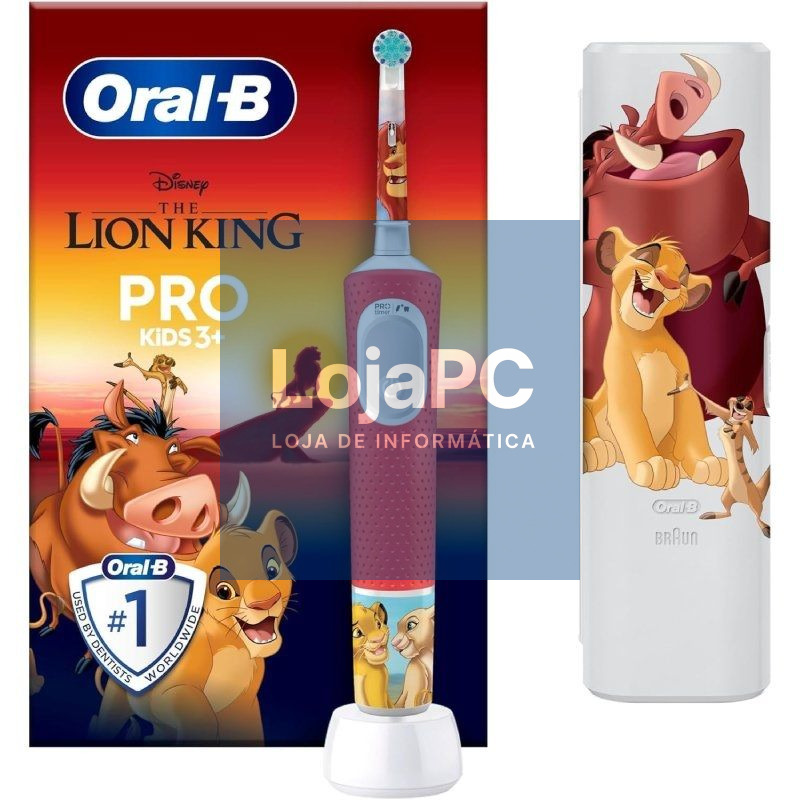 Escova Dental Oral-B Pro Kids 3 Rey León/ inclui 1 Recambio y Capa