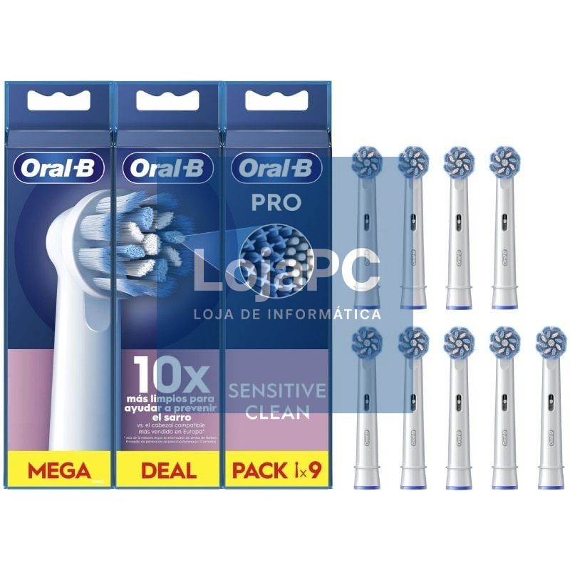 Cabezal de Recambio Braun para escova Braun Oral-B Sensitive Clean/ Pack 9 uds