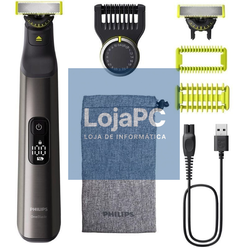 Cortabarbas + Recortadora Philips Oneblade Pro 360 QP6552/15/ com Bateria/ 5 Acessórios