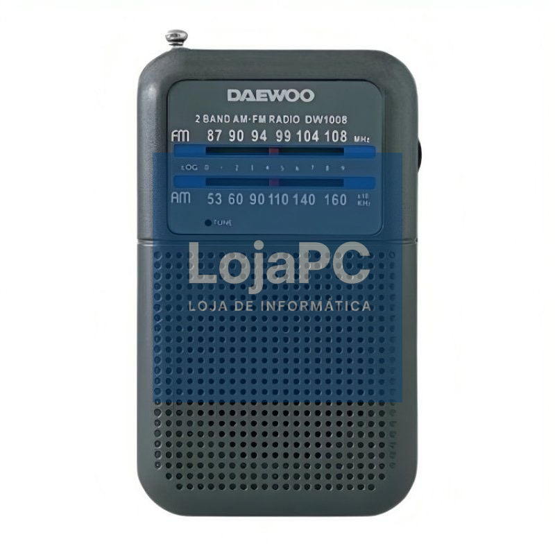 Radio Portátil Daewoo DW1008/ a Pilhas/ Cinzento