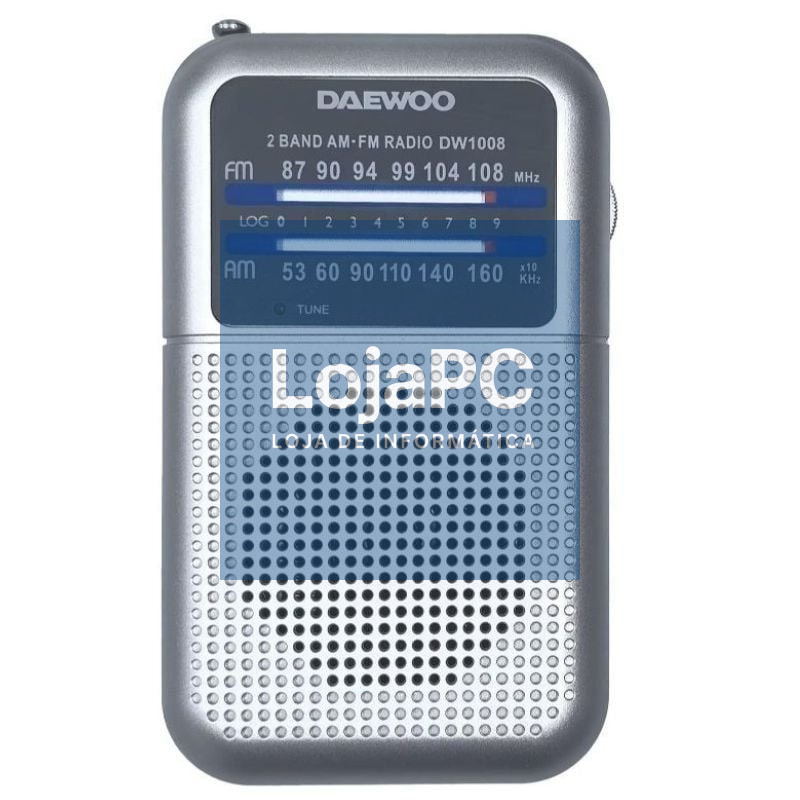 Radio Portátil Daewoo DW1008/ a Pilhas/ Prateado