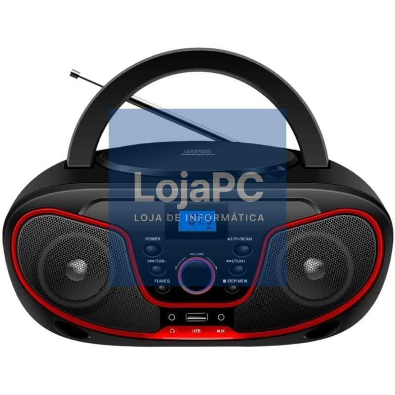 Radio CD Daewoo DW3013/ 4W/ a Pilhas/ Vermelho
