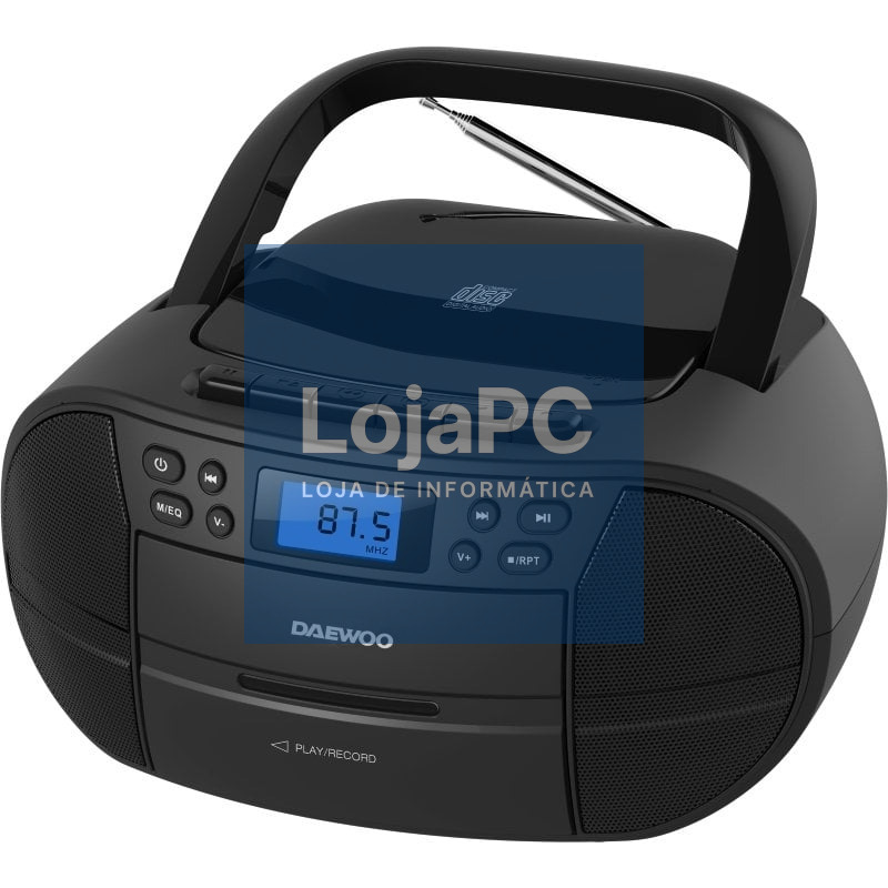 Radio CD Daewoo DW3014/ 4W/ a Pilhas/ com fio/ Preto