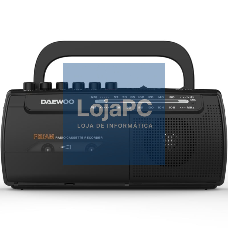 Radio Cassete Daewoo DW1108/ com fio/ a Pilhas/ Preta
