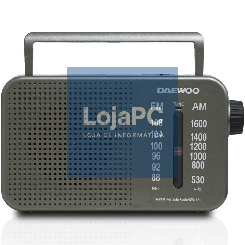 Radio Portátil Daewoo DW1121/com fio/ a Pilhas/ Cinzento