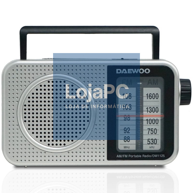 Radio Portátil Daewoo DW1125/ a Pilhas/ Cinzento Metalizado