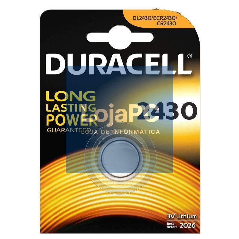 Pilha de Botón Duracell CR2430/ 3V