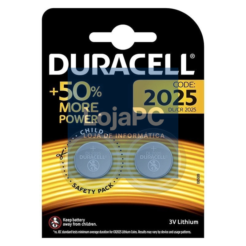 Pack de 2 Pilhas de Botón Duracell DL2025B2/ 3V