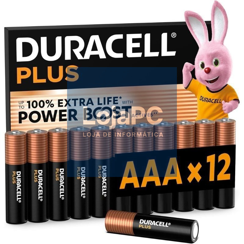 Pack de 12 Pilhas AAA Duracell Plus Power Boost DPBLR3B12/ 1.5V/ Alcalinas