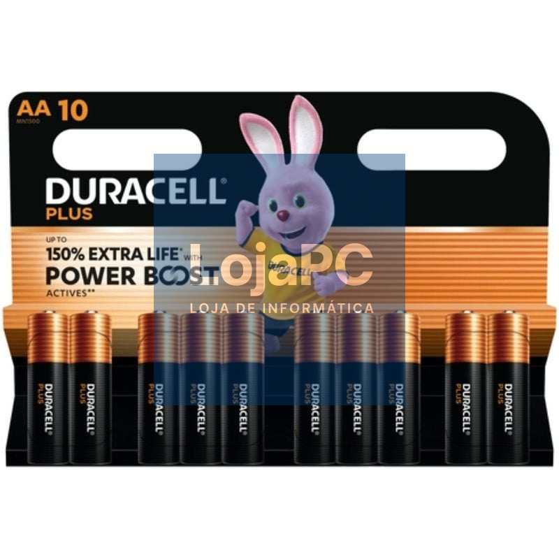 Pack de 10 Pilhas AA Duracell Plus Power Boost DPBLR6B10/ 1.5V/ Alcalinas