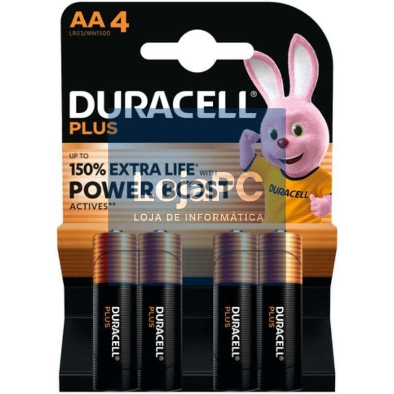 Pack de 4 Pilhas AA Duracell Plus Power Boost DPBLR6B4/ 1.5V/ Alcalinas