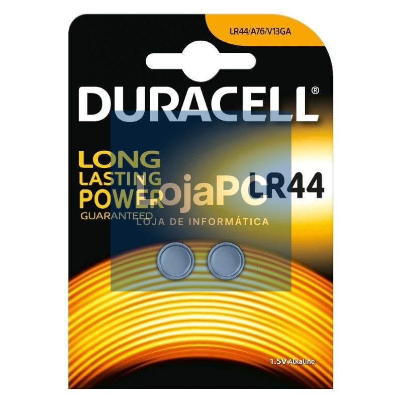 Pack de 2 Pilhas de Botón Duracell LR44/ 1.5V/ Alcalinas