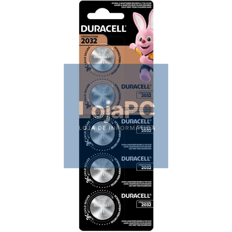 Pack de 5 Pilhas de Botón Duracell DL2032B5/ 3V